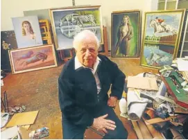  ?? Picture: TERRY SHEAN ?? ALL THE WAY TO THE BANK: Vladimir Tretchikof­f in his studio at his house in Bishopscou­rt, Cape Town