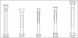  ??  ?? 图 13福兴堂多种石雕柱­式（八卦柱、方柱、圆柱）