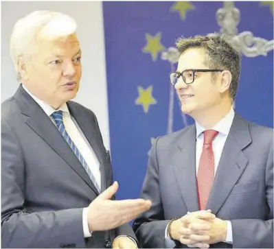  ?? Raúl Salgado / Efe ?? El comisario europeo de Justicia, Didier Reynders, y el ministro de Justicia español, Félix Bolaños.