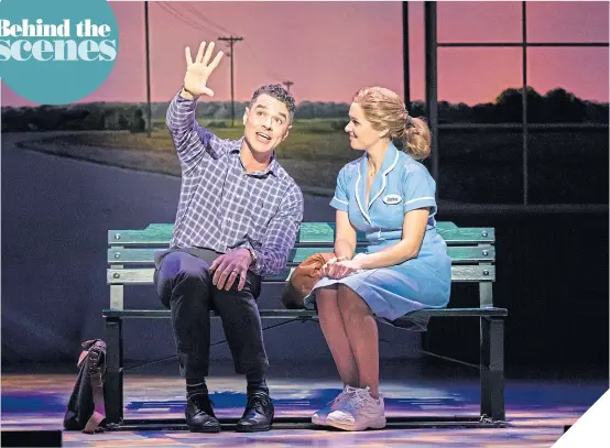  ?? ?? Busted star Matt Willis as Dr Pomatter and Emmerdale’s Chelsea Halfpenny as Jenna in hit musical Waitress