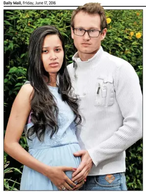  ??  ?? Health fears: Deiseane Santiago and her British fiance Simon Ellis