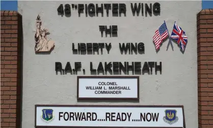  ?? ?? The entrance to RAF Lakenheath where the upgraded vaults are believed to be. Photograph: ChrisRadbu­rn/AFP/Getty Images