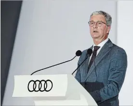  ?? SUSANA GONZALEZ BLOOMBERG NEWS ?? Audi CEO Rupert Stadler was arrested by German authoritie­s.