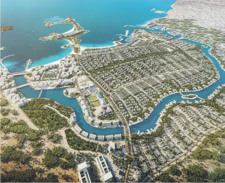  ?? Imkan ?? A rendering of the ‘Riviera of the Emirates’ project between Abu Dhabi and Dubai in Ghantoot nature reserve