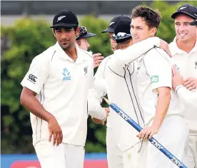  ?? FILE ?? Trent Boult (second right).