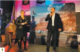  ?? PHOTOS DOMINIQUE LELIÈVRE ET CAPTURES D’ÉCRAN ?? La directrice générale adjointe d’ubisoft Québec, Andrée Cossette, et le directeur général Patrick Klaus lors du lancement, hier, du jeu Assassin’s Creed Odyssey. 2. et 3. Deux captures d’écran du jeu.