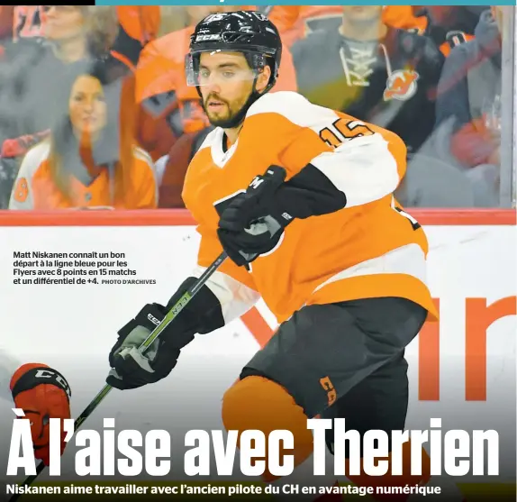  ?? PHOTO D’ARCHIVES ?? Matt Niskanen connaît un bon départ à la ligne bleue pour les Flyers avec 8 points en 15 matchs et un différenti­el de +4.