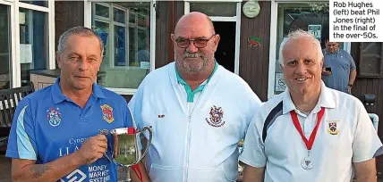  ?? ?? Rob Hughes (left) beat Phil Jones (right) in the final of the over-50s.