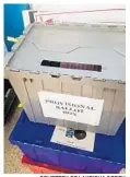  ?? COURTESY OF LAKEISHA SOREY ?? Teacher Lakeisha Sorey says she found this locked ballot box at Sunshine Elementary School on Thursday.