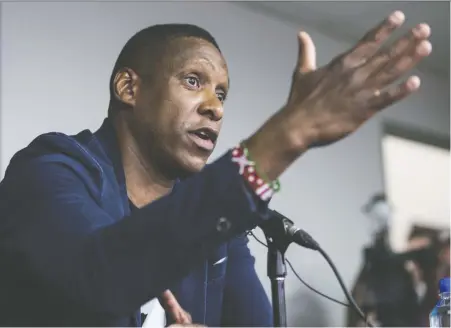  ?? CRaIG ROBERTSON ?? Raptors president Masai Ujiri says the NBA is “a seriously well-oiled machine” and that the team is excited to resume the season.