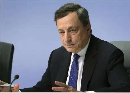  ??  ?? Mario Draghi, President of the European Central Bank, whose policy-makers were left reeling by US currency stance