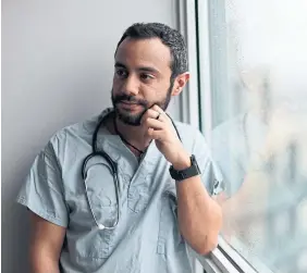  ?? RICHARD LAUTENS TORONTO STAR ?? Karim Wannous was a registered nurse in Lebanon. He started submitting documents to become a nurse in Ontario in early 2022, about six months before he arrived in Canada. He still has one exam to go.