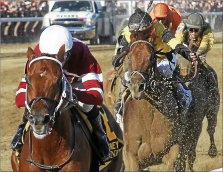  ?? PHOTO COURTESY SPENCER TULIS ?? Gun Runner (6), with Florent Geroux up, dominates to win the 90th edition of the Grade 1 Whitney Saturday at Saratoga Race Course.