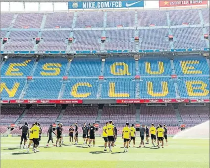  ?? FOTO: FCB ?? El Camp Nou, vacío por el momento El CSD decidirá cuando puede volver la gente al campo, siempre con liminatcio­nes