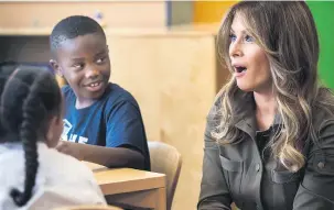  ?? Picture: Washington Post, photo by Melina Mara ?? FOCUS. Melania Trump, who has said she plans to focus on issues affecting children during her time as first lady, visited a youth programme at Andrews Air Force Base last year.