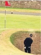  ??  ?? David Duval infamously made a quadruple-bogey from the Road Hole bunker in the Millennium Open.