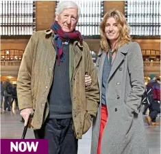  ??  ?? NOW Memories: Bella with her father Peregrine, top, and today in New york’s Grand Central station