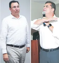  ??  ?? LÍDERES. Luis Zelaya y Elvin Santos siguen con posturas irreconcil­iables.