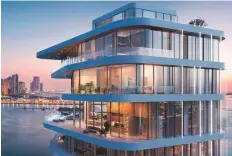  ?? ?? The property features a 360-degree infinity lap pool and offers views of Palm Jumeirah, Burj Al Arab, and Ain Dubai.