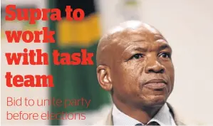  ?? / ALAISTER RUSSELL ?? Reinstated Supra Mahumapelo’s PEC, the task team and ANC officials met behind closed doors at Luthuli House yesterday.