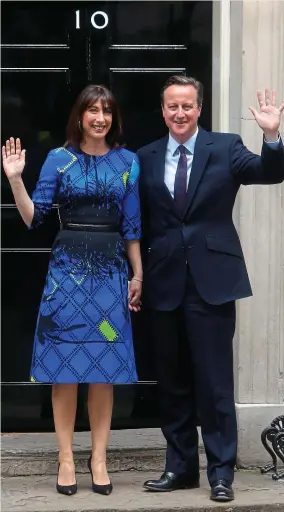  ??  ?? Farewell: David and Samantha Cameron will leave No.10 in months