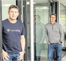  ??  ?? Accelerati­on: John Goulding and Joe Lennon of Workvivo