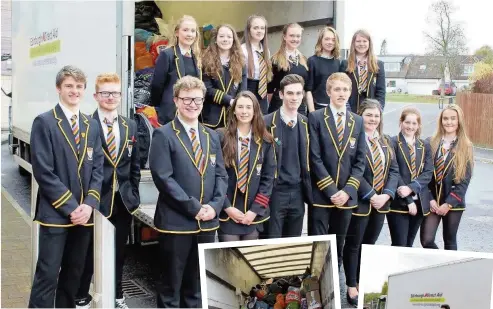  ??  ?? McLaren High Senior pupils helped to collect the clothes and fill up the van