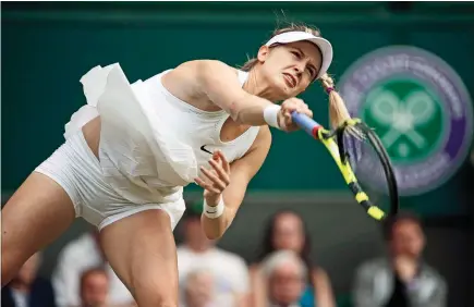  ?? PHOTO/AP ?? REVEALING: Canada’s Eugenie Bouchard enjoys playing in the controvers­ial Nike dress.