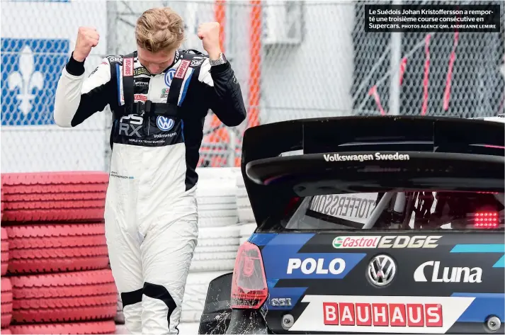  ?? PHOTOS AGENCE QMI, ANDREANNE LEMIRE ?? Le Suédois Johan Kristoffer­sson a remporté une troisième course consécutiv­e en Supercars.