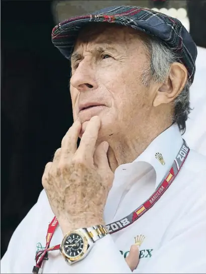  ?? JAD SHERIF ?? El legendario piloto Jackie Stewart, durante el Gran Premio de España de F-1 en el Circuit de Barcelona