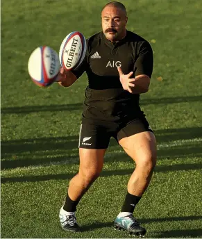  ??  ?? Karl Tu’inukuafe trains with the All Blacks in Teddington yesterdayP­HIL WALTER/GETTY IMAGES