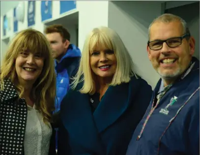  ??  ?? Nicky Coffey (President Leinster Tennis), Mary Mitchell-O’Connor TD (Minister of State at the Department of Education) and Cliff Carroll (President Tennis Ireland) at the inaugural Shankill Tennis Club Indoor Tournament.