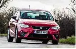  ??  ?? Above: the latest Ibiza’s sharp new looks borrow heavily from its Leon big brother; options on our near-£20,000 car include full LED headlights