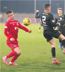  ?? ?? Tried Nathan Flanagan had a shot saved by keeper Harry Stone