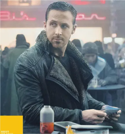  ?? STEPHEN VAUGHAN/WARNER BROS. PICTURES ?? In Blade Runner 2049, a futuristic Los Angeles police officer, played by Ryan Gosling, investigat­es a mystery in which he himself may be a clue.