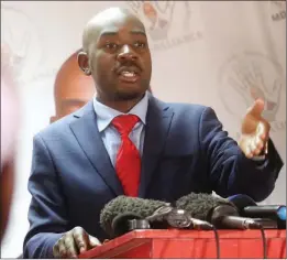  ??  ?? MDC leader Nelson Chamisa