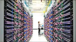  ?? GOOGLE VIA THE NEW YORK TIMES ?? A photo provided by Google of a data centre, which houses Google’s tensor processing units.