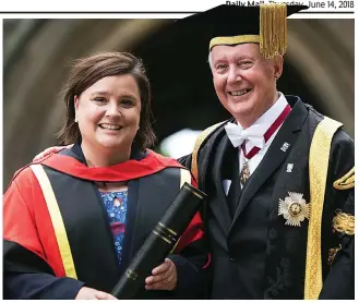  ??  ?? Father and daughter: Susan Calman and Sir Kenneth after the ceremony