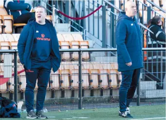  ??  ?? Slough Town's joint manager team Neil Baker and Jon Underwood.