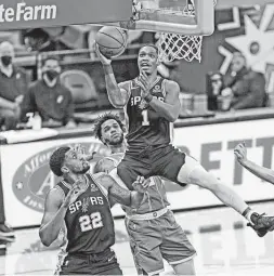  ?? Ronald Cortes / Getty Images ?? Lonnie Walker IV hasn’t played since March 22, when he scored just three points in a loss to Charlotte two days after going for a career-high 31.