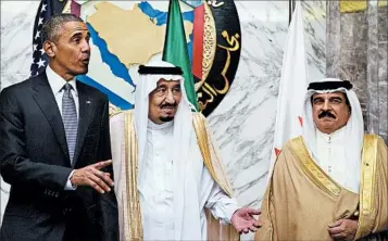  ?? CAROLYN KASTER/AP ?? President Obama irked the Saudis this year when he said they would have to learn to share the neighborho­od with Iran.