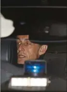  ??  ?? Nicolas Sarkozy, mercredi, à sa sortie de l’office anticorrup­tion.