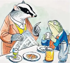  ?? ?? Toad and Badger at breakfast in Philip Mendoza’s illustrati­on for
The Wind in the Willows