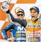  ?? BILD: SN/AFP/R. MICHAEL ?? Márquez triumphier­t.