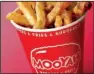  ??  ?? Mooyah Burgers, Fries & Shakes on Kanis Road in Little Rock will be handing out coupons for free fries for a year on Monday to mark the opening of the chain’s 100th restaurant.