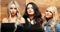  ?? Associated Press ?? ■ Ashley Monroe, from left, Angaleena Lambert of the Pistol Annies.Presley and Miranda