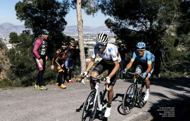  ??  ?? In the end the race came down to a battle between two Murcians: Valverde and LL Sánchez