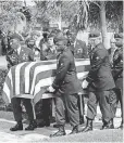  ?? MIKE STOCKER VIA AP ?? Funeral of Sgt. La David Johnson in Hollywood, Fla.