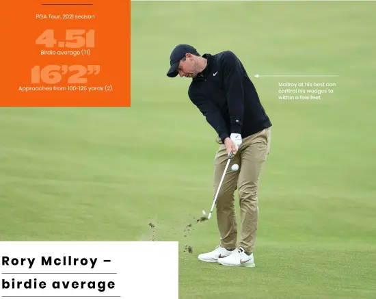  ?? ?? Mcilroy at his best can control his wedges to within a few feet