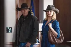  ?? COURTESY OF PARAMOUNT NETWORK ?? Kevin Costner as John Dutton and Kelly Reilly as Beth Dutton in the season three finale of “Yellowston­e.” The fourth season will begin airing Nov. 7.